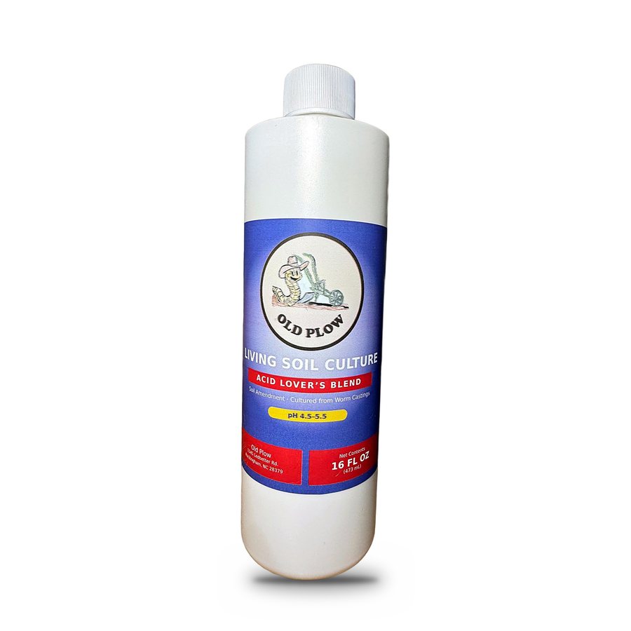 Old Plow Living Soil Culture Acid Lover's Blend, 16 fl oz bottle