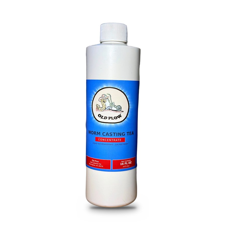 Old Plow Worm Casting Tea concentrate, 16 fl oz bottle