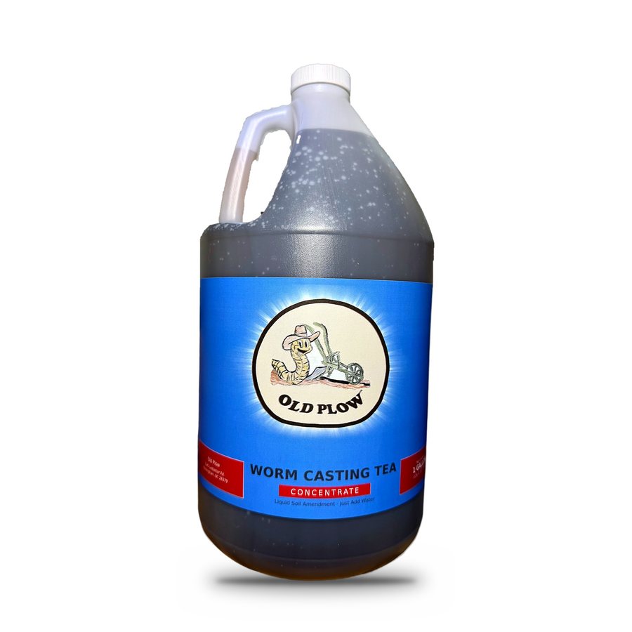 Old Plow Worm Casting Tea concentrate, 1 gallon jug